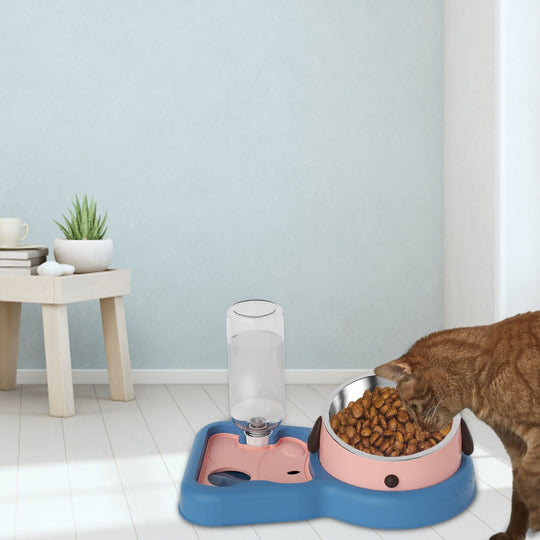 Feeding Bowls with Water Bottle